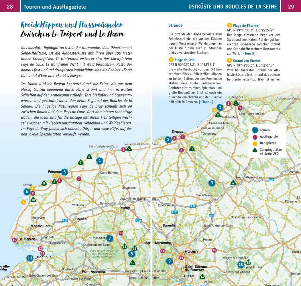 Übersichtskarte der Regionen (Naturzeit erleben: Normandie)